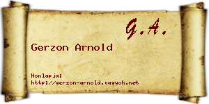 Gerzon Arnold névjegykártya